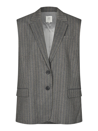 Second Female Hollanda Oversize Waistcoat Dark Grey Melange